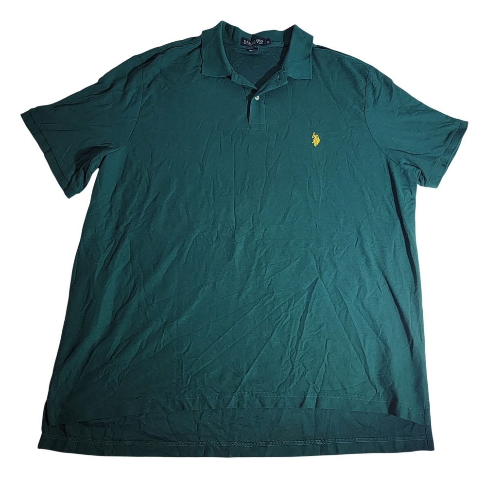 US Polo Assn Mens 3XL Forest Green Performance Pique Polo Shirt 11C450